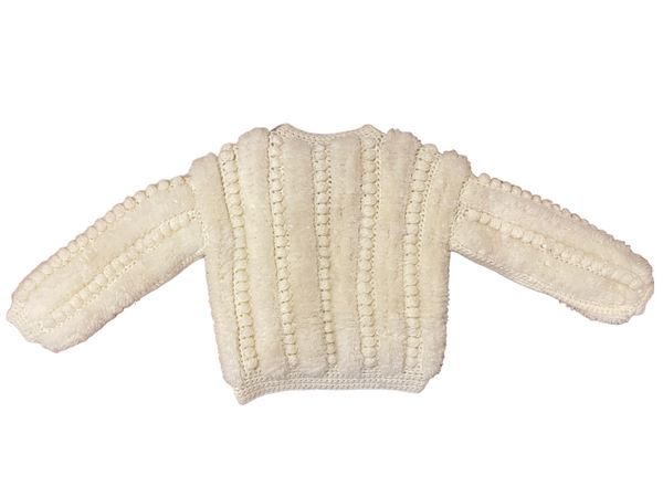 Vintage Knit Pom Pom Sweater Jacket