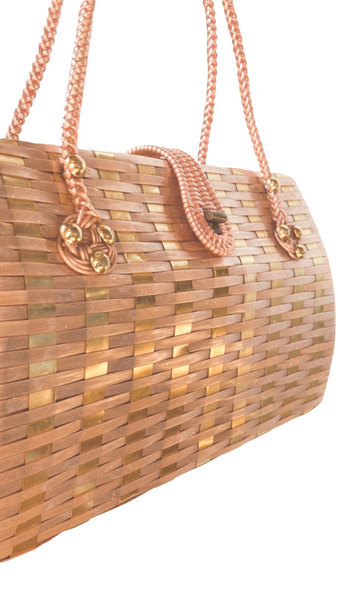 Woven Pink & Gold Purse