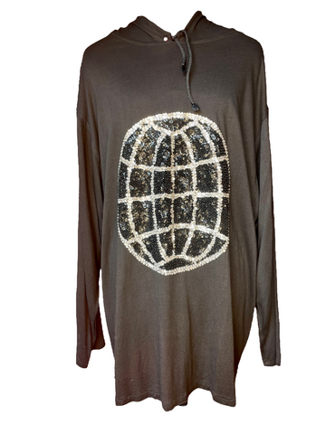 Vintage Sequin Globe Hoodie