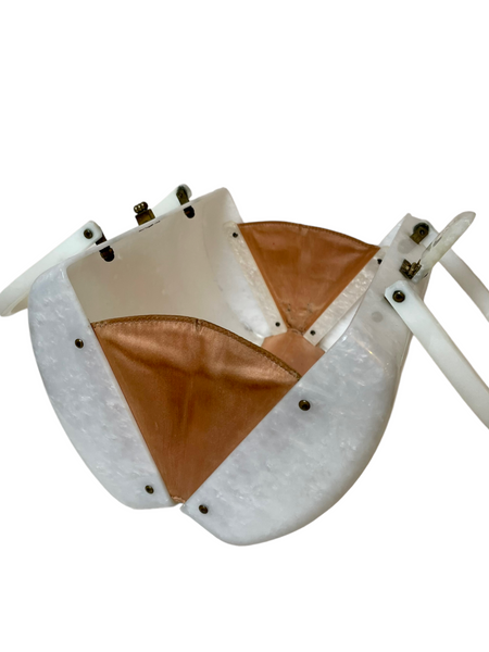 White Pearl Lucite Picnic Purse