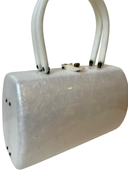 White Pearl Lucite Picnic Purse