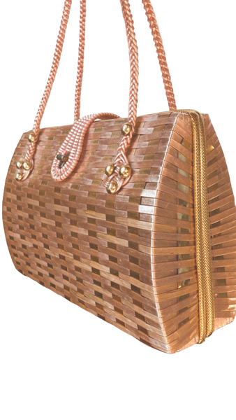 Woven Pink & Gold Purse