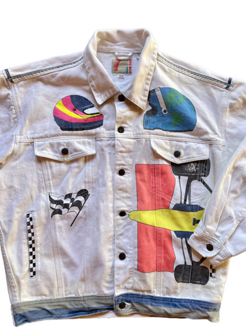 Race Car Colorful Denim Jacket
