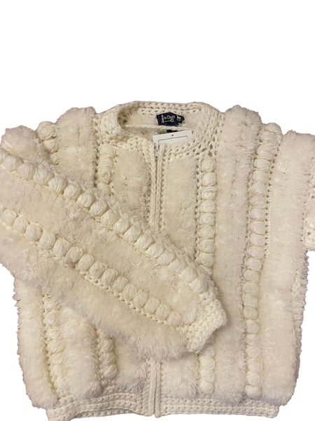 Vintage Knit Pom Pom Sweater Jacket
