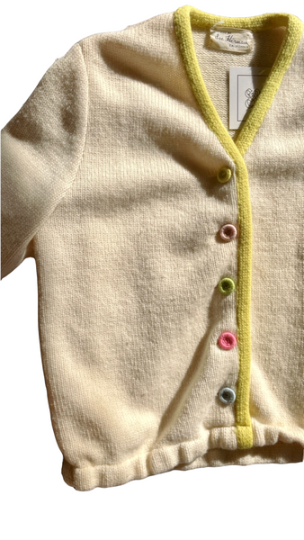 Vintage 'Lee Herwau' Wool Pastel Button Cardigan