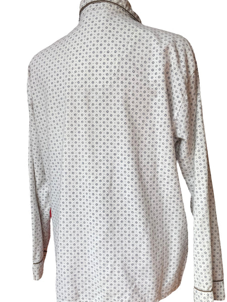 Sears Pajama Button up Blouse M