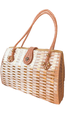 Woven Pink & Gold Purse