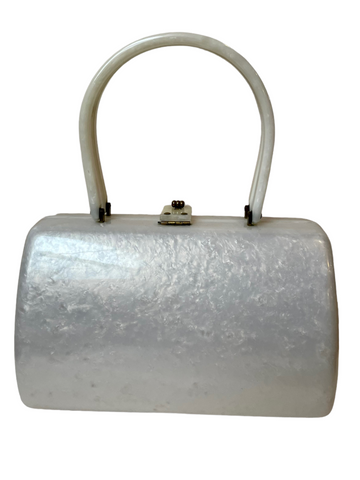 White Pearl Lucite Picnic Purse