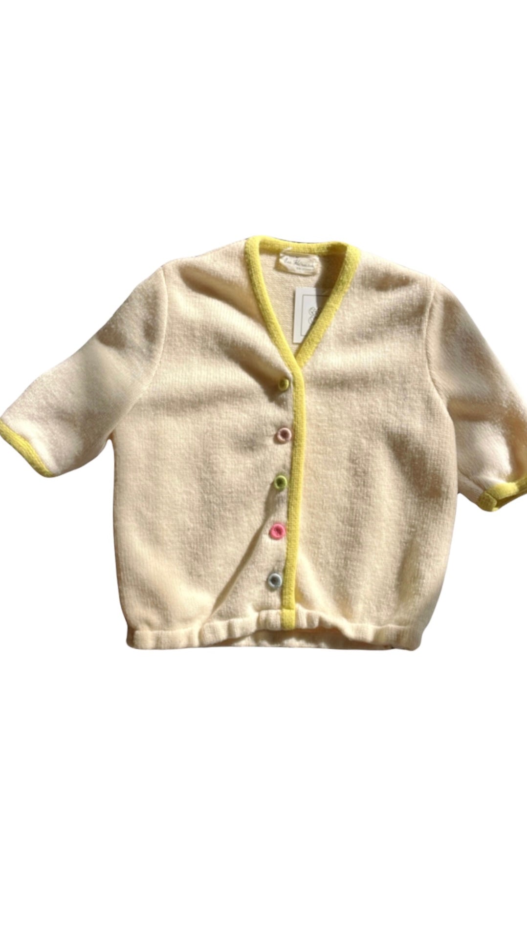 Vintage 'Lee Herwau' Wool Pastel Button Cardigan