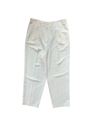 Yellow Striped Silky Trousers 