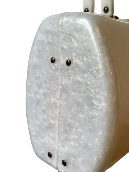 White Pearl Lucite Picnic Purse