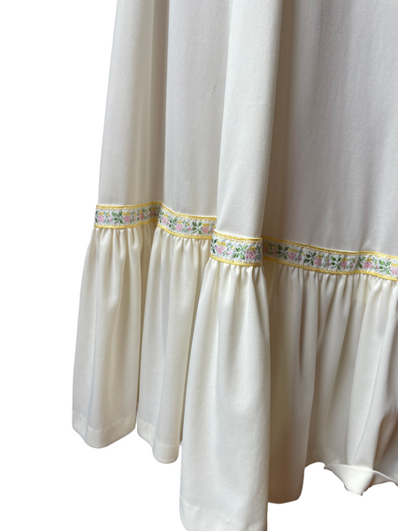 Vintage Tiered Cream Peasant Dress