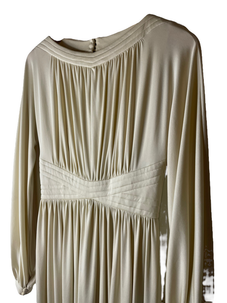 Donald Brooks Cream Grecian Dress