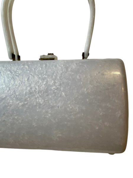White Pearl Lucite Picnic Purse