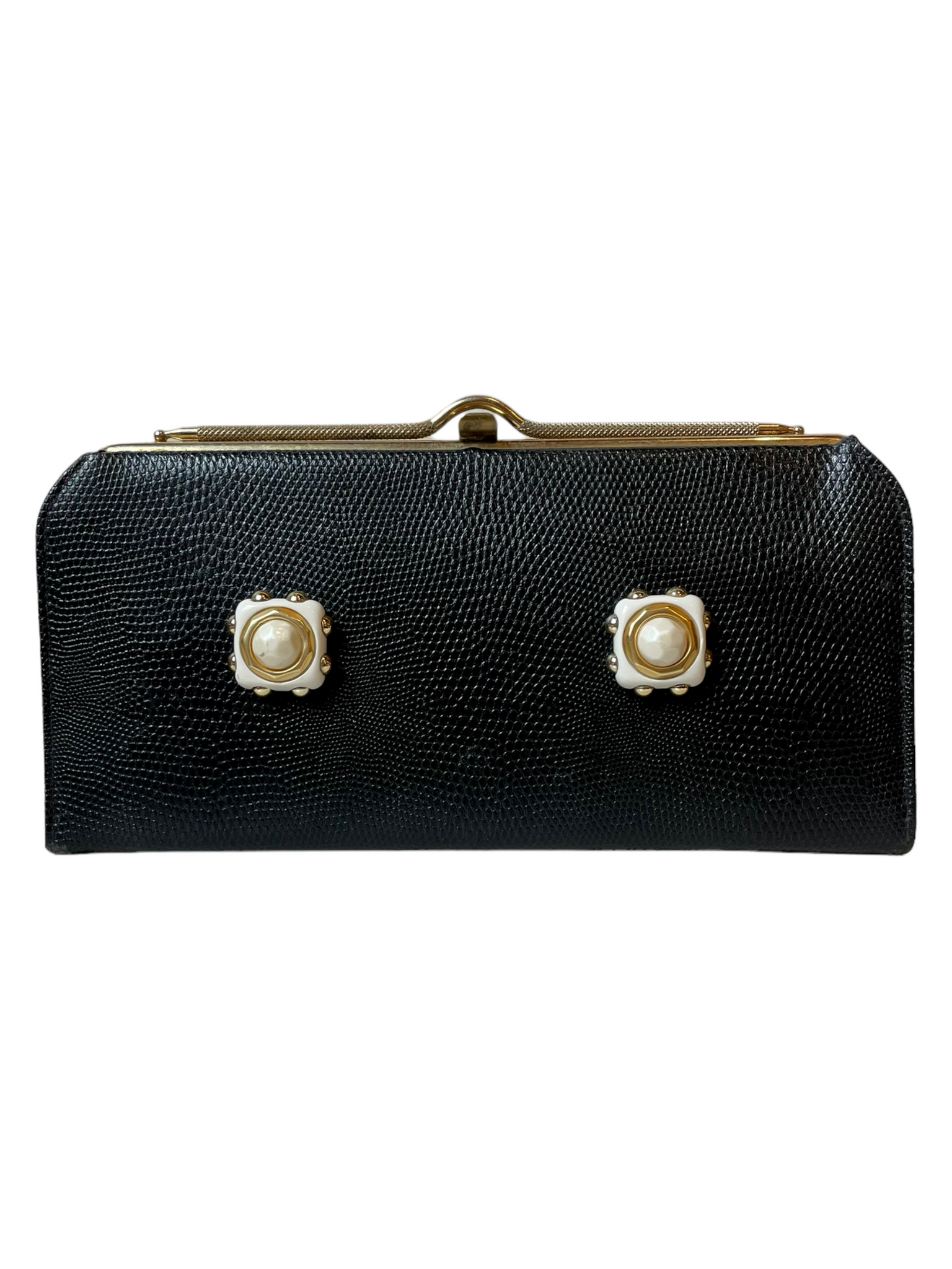 Custom Black Leather Clutch
