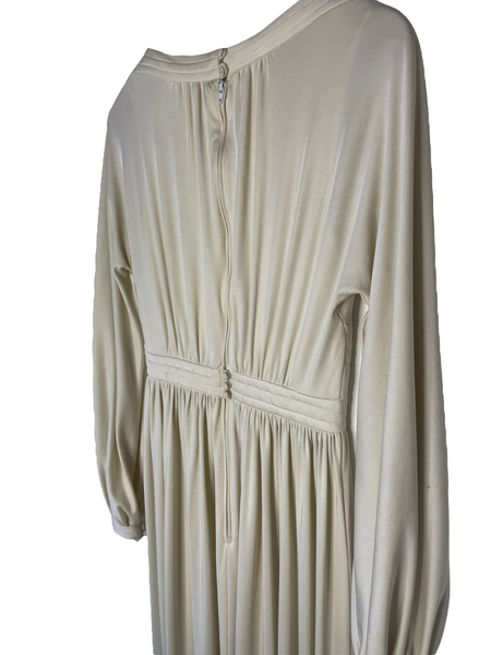 Donald Brooks Cream Grecian Dress