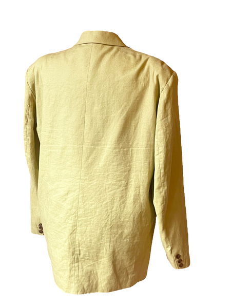 Avocado Green Vintage Linen Blazer