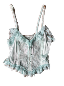 Baby Blue Silk & Lace Camisole