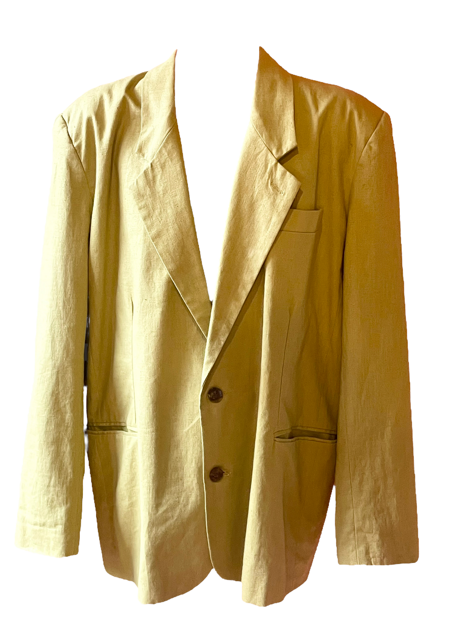 Avocado Green Vintage Linen Blazer