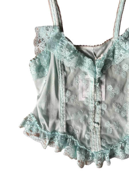 Baby Blue Silk & Lace Camisole
