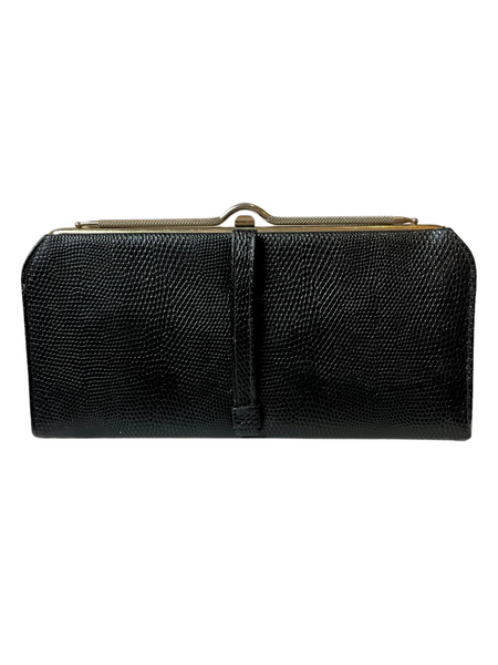 Custom Black Leather Clutch