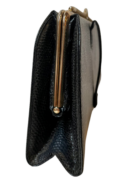 Custom Black Leather Clutch