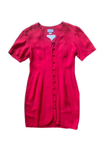 Breakin' Loose Red Button Up Short Sundress