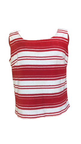 Vintage Red & White Striped Terry Cloth Tank