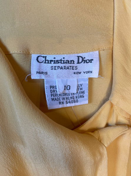 CD Yellow Tie Neck Blouse