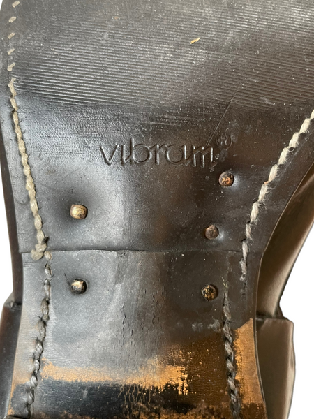 Black Leather Harnessed Moto Boots 11