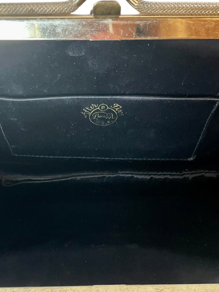 Custom Black Leather Clutch