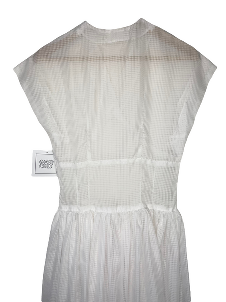 Vintage Sheer Structural White Dress