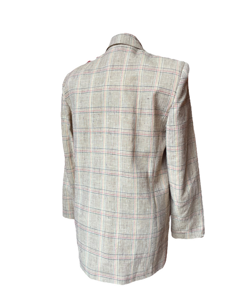 Collections Internationales Plaid Linen Blazer
