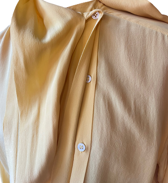 CD Yellow Tie Neck Blouse