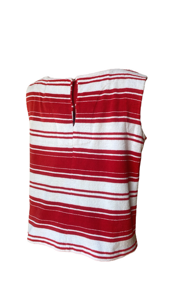 Vintage Red & White Striped Terry Cloth Tank