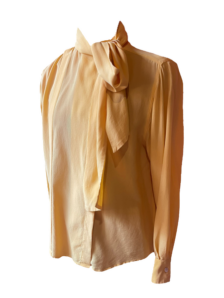 CD Yellow Tie Neck Blouse