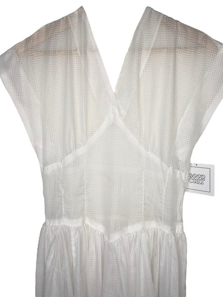 Vintage Sheer Structural White Dress