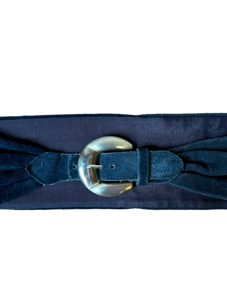 Vintage Black Suede Belt