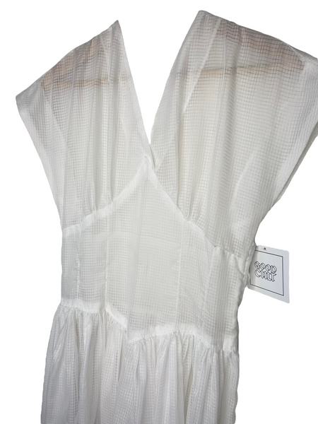 Vintage Sheer Structural White Dress