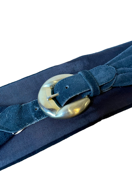 Vintage Black Suede Belt