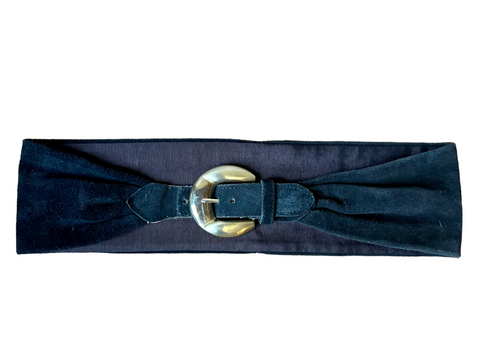 Vintage Black Suede Belt
