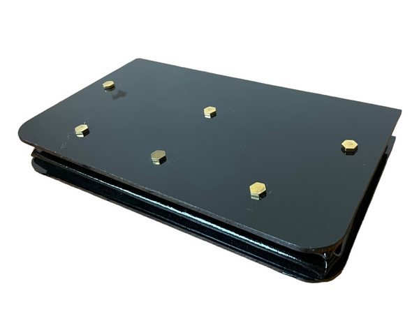 'Ronay' Studded Black Lucite Mirror Handbag
