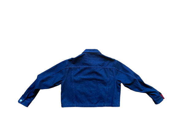 Current / Elliot Crop Denim Jacket back view