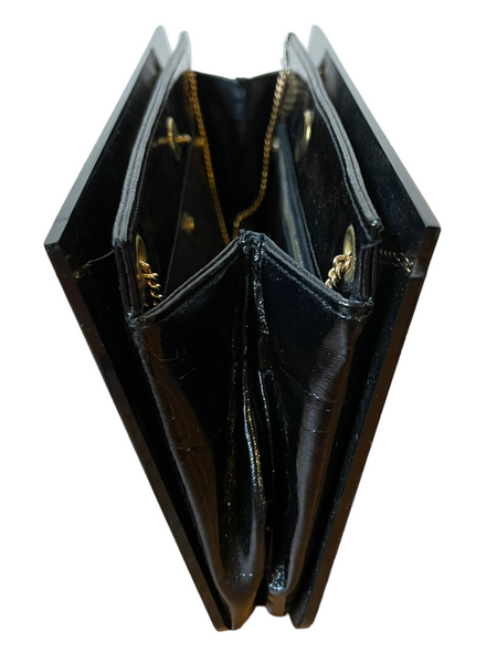 'Ronay' Studded Black Lucite Mirror Handbag
