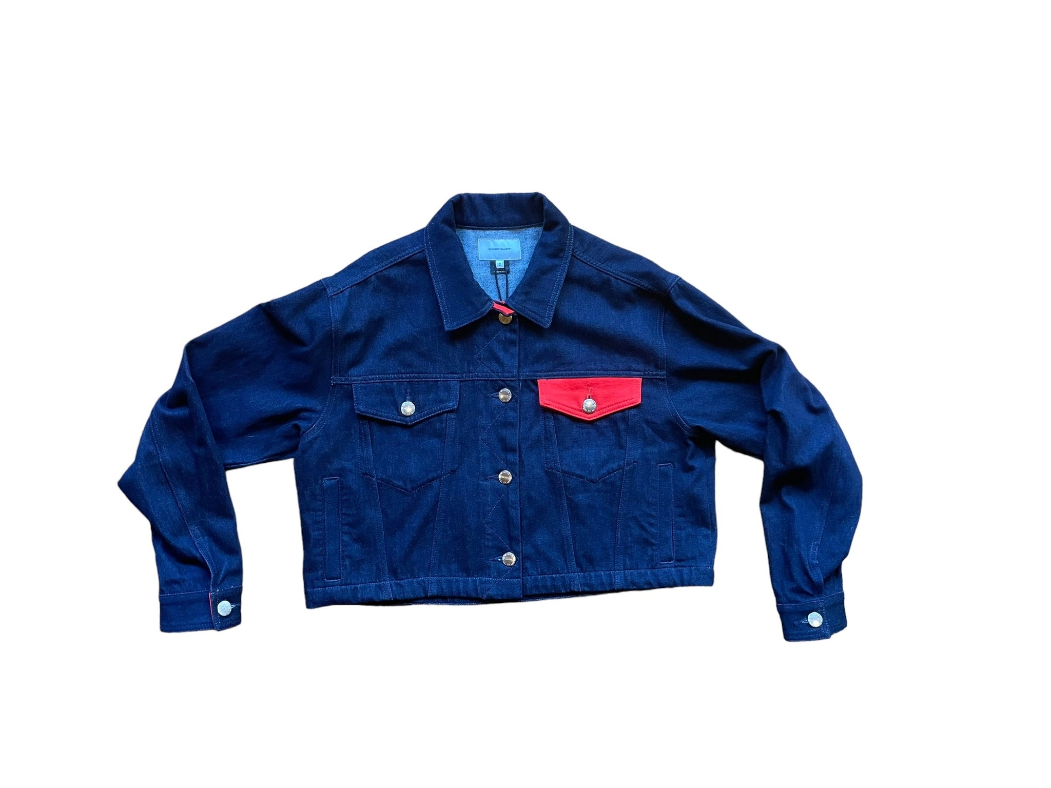 Current / Elliot Crop Denim Jacket front view