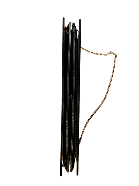'Ronay' Studded Black Lucite Mirror Handbag