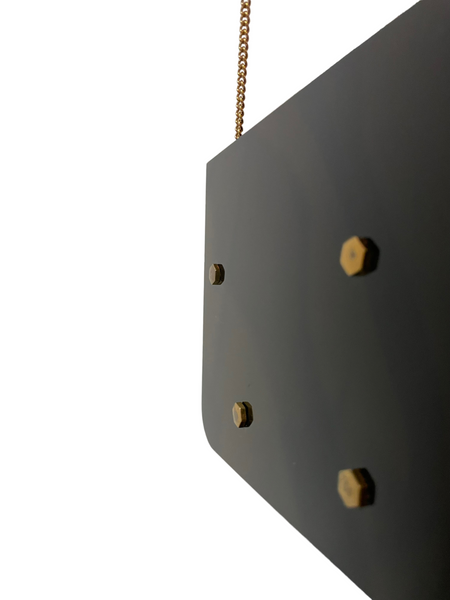 'Ronay' Studded Black Lucite Mirror Handbag