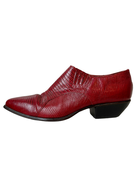 'Nine West' Red Leather Snake Ankle Booties 9