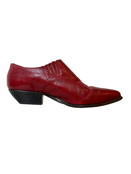 'Nine West' Red Leather Snake Ankle Booties 9