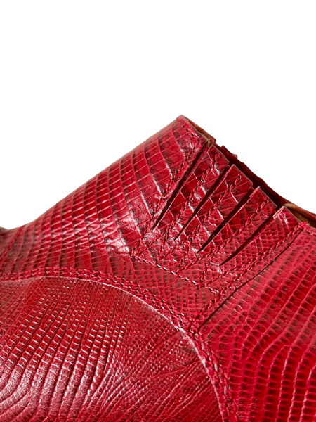'Nine West' Red Leather Snake Ankle Booties 9